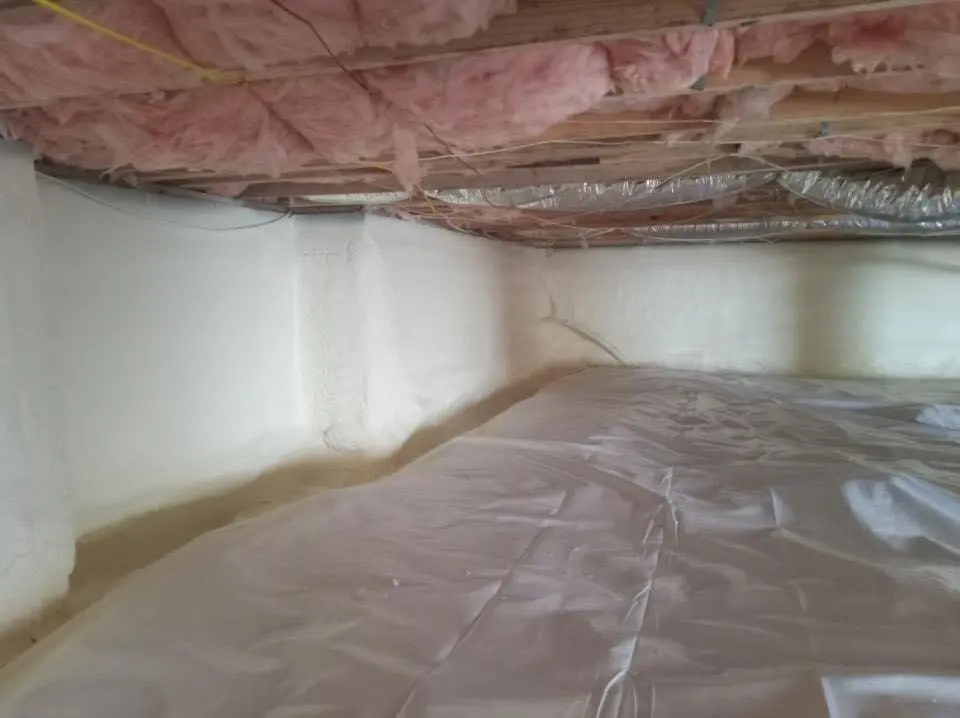 Crawl space encapsulation with closed-cell spray foam for Roof Waterproofing in Milo